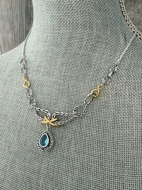 Marsala 925 Duo Tone Sterling & Topaz Necklace